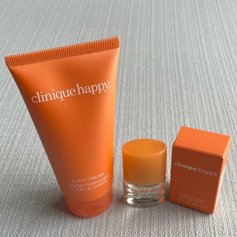 Clinique Happy Body Cream and fragrance travel set
